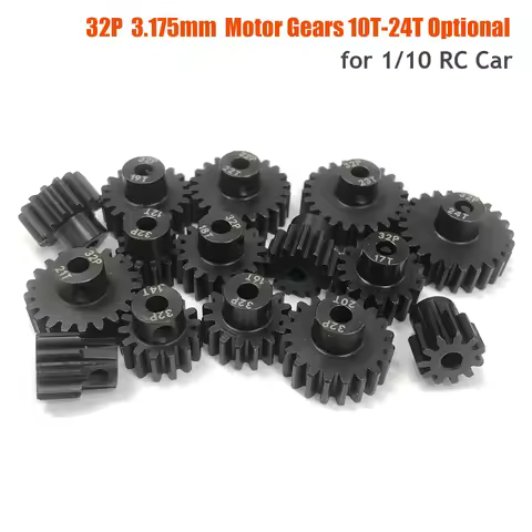 32P 3.175mm Pinion Motor Gear 10T 11T 12T 13T 14T 15T 16T 17T 18T 19T 20T 21T 22T 24T Hardened Steel
