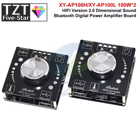 XY-AP100H 100W+100W Dual TPA3116D2 Bluetooth 5.0 Stereo Audio Digital Power Audio Amplifier Board AM