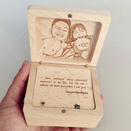 Angelagifts wooden custom song Valentine's day personal sweeter photo engraved digital music box,per