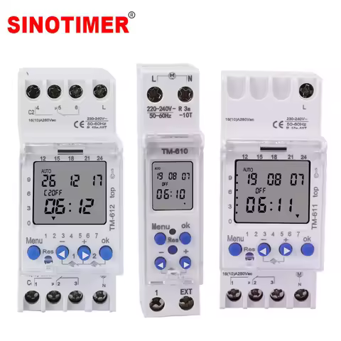 220VAC 7 Days 24hrs Week Programmable Digital Timer Switch DIN RAIL Time Controller 1 Channel +Pulse