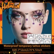 Halloween Spider Web Waterproof Temporary Tattoo Stickers Dark Spider Web Design Around Th