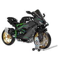 Audio Technics Motorcycle for Lego Kawasaki H2R - 1858+ pcs Technics Motorbike Building Block, Compa