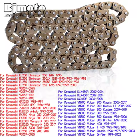 Camshaft Timing Chain For Kawasaki GPZ 250 (EX) ZZR-250 ZZR-250H KLE 250 Anhelo EX 250 300 Ninja 250