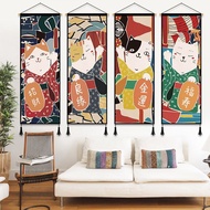 Japanese Style Japanese Style Fabric Decorative Painting Restaurant Lucky Cat Tapestry Restaurant Pa