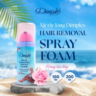 DIMPLES European Hair Removal Spray Rose Fragrance Foam for Legs, Arms, Armpits Non-Irritating