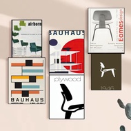 1pc Minimalist Bauhaus Iconic Mid-Century Furniture Poster HD Posters Home Room Bar Cafe Decor Art W