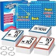 Torlam Math Flash Cards + Pop Bubble Board, Multiplication Flash Card Times Table Chart, Math Manipu