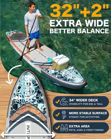 SKATINGER 11'x34''x6'' Inflatable Paddle Board for Adults Waterproof Standing Style SUP Board with A