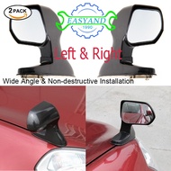 EASYAND Universal กระจกสำหรับมองมุมอับสายตาสำหรับรถ Hood ขวาด้านหลัง Bonnet กระจกมุมกว้างความเสียหาย