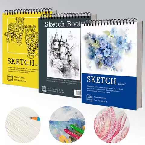 22.9x30.5cm Coil Sketchbook 100 Sheets/200 Pages Easy To Tear for Travel Sketching Painting Graffiti