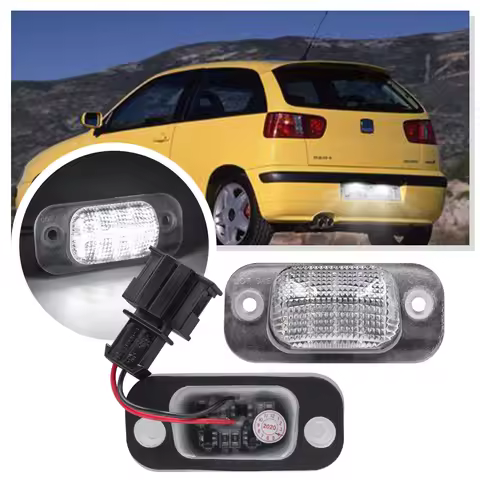 2Pc LED License Plate Light For Seat Ibiza 6K 1993-1999 Coidoba 6K VW Golf MK3 Polo III Estate Class