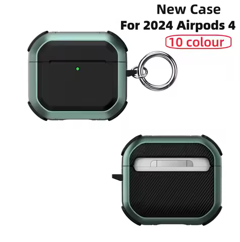 airpod 4 cases for men military shockproof protection cover with keyring for AirPods 4 with Active N