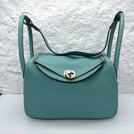 愛馬仕/Hermes Lindy26 手提單肩包 馬卡龍藍 EC皮  T刻