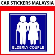 Car Sticker OR Bumper Sticker - Elderly Couple / Warga Emas FAMILY MISC OKU
