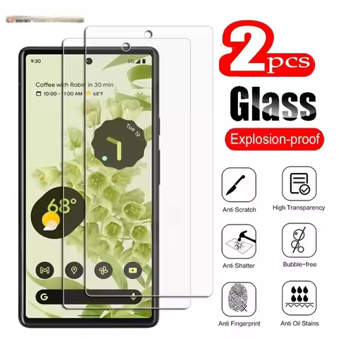 2PCS Protective Tempered Glass For Google Pixel 6 7 8 6A 7A Pixel7a Pixel6 Pixel8 8Pro HD Screen Pro
