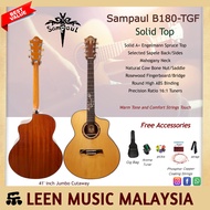 Sampaul B180-TGF- Solid Spruce Top acoustic Guitar -  41 inch Jumbo cutaway Good Quality Solid Engelmann Spruce Top with Selected Sapele wood Back and Sides Warm Tone and comfort strings touch- Leen Music