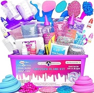 Original Stationery Unicorn Slime Kit Supplies Stuff FOR Girls Making Slime [Everything In One Box] Kids Can Make Unicorn, Glitter, Fluffy Cloud, Floam Putty, Pink