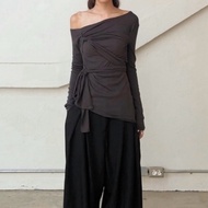 ADELIO Toga Wrap Long Sleeve Top