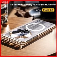 Electroplated Transprent Case For Samsung Galaxy Z Fold3 Fold 3 FOLD3 5G Magnetic Folding Spring Hin