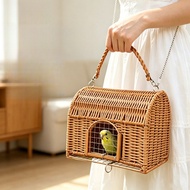 Rattan Parrot Nest Breathable Chew Resistant Sleeping House for Budgie Cockatiel Lovebird Sun Conure