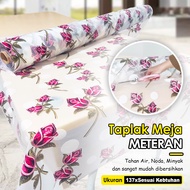 Taplak Meja Makan Meteran Motif Bunga/ Taplak Meja Makan Motif Bahan Peva Anti Air/Taplak Meja Makan