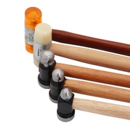 Double-Faced Rubber Mallet Hammer with Wood Handle 25mm Metal Mallet for Jewelers Woodworking Leathe