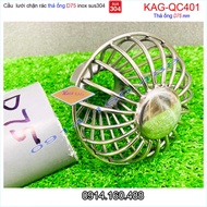 Cầu chắn rác lưới đế thấp KAG-QC401-ống D75 Cầu thoát nước mưa SUS304 inox dày cao cấp