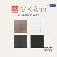 [SG Seller] MK Honeywell Aria 4 Gang 2 Way 4G2W Switch White Grey Rose Gold Black | Guan Seng Electr