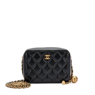 Chanel Black Quilted Lambskin Coco Crush Camera Case Gold Hardware, 2021