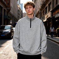 HUA  Long Sleeve Sweatshirt Men Pullover Sweatshirt Men's Quarter Zip Fleece Lined Pullover Sweatshi