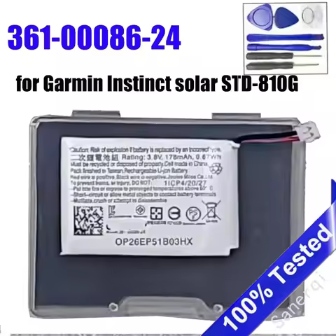 Smartwatch Battery 361-00086-24 for Garmin Instinct solar STD-810G + Tools