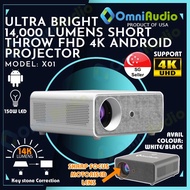 [NEW 2023 BRIGHTEST @ 14,000 LUMENS] SHORT THROW PROJECTOR - OMNIAUDIO FHD 4K ULTRA BRIGHT 14,000 LUMENS ANDROID PROJECT