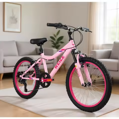 24 Inch Trail Mountain Bike for Teen Girls with 6-Speed, Adjustable Seat, and Carbon Steel Frame