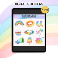 Digital Download Stickers | Rainbow | Goodnotes &amp; Notability, ect.