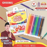 Greebel Twist Crayon 12 colors Greebel 12-color rotating crayon/