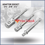 3 PCS SOCKET CONNECTION DRILL EXTENSION 1/4" SOCKET ADAPTER. 3/8". 1/2 "