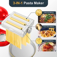 AMZCHEF Stainless Steel Pasta Maker Accessories,Included Pasta Sheet Roller, Spaghetti Cutter, Fettuccine CutterPasta Roller &amp; Cutter Attachments 3-in-1 Set for KitchenAid Stand Mixers