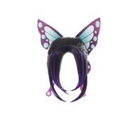 Kochou Shinobu Cosplay Wig + Butterfly Hairpin Shinobu Kocho Wig Womens Anime Cosplay Wig