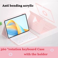 720° Rotating Keyboard Case for iPad Pro 12.9 inch 2022 6th Gen 12.9 2018 2020 2021 Clear Acrylic Split Case with Pencil Holder