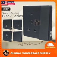SIRIM IMITOS BR SERIES Full Black Series Switch Socket Switches Dimmer 15A Socket 40A Switch Multi S