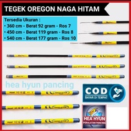 Joran tegek oregon NAGA HITAM carbon panjang 360 cm - 450 cm - 540 cm / 36 meter - 45 meter - 54 - 6
