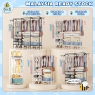 Almari Baju  Stainless Steel Wardrobe Rack Multi-Purpose Organizer for Clothes Wearing Baby Items To
