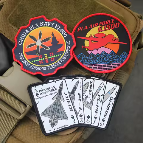 Pla Air Force KJ500 China Navy KJ-600 J10-CE Embroidery Patches Tactical DIY Badge Armband for Cloth