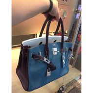 典精品 Hermes 真品 藍色 紫色 白色 三拼 30cm birkin 柏金包 VIP 馬蹄 訂製包 現貨