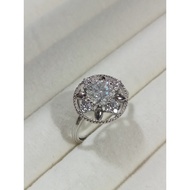 (R336) LAB GROWN MOISSANITE ADJUSTABLE SILVER RING 莫桑石可调节银戒指 CINCIN PERAK BATU BERLIAN