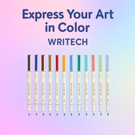WRITECH Arts Brush Pens Pastel Color Set – 12 Soft Water-Based Colors