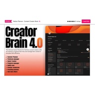 Notion Template 【Creator Brain4.0 : The Notion Planner Every Content Creator Needs】Tutorial 英语/华语版创作