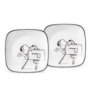 [Corelle] Snoopy & Friends Character Plate Set (Square / Round / Sectioned Plates 2P)