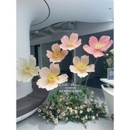 Set of 6 giant decorative flower pillars