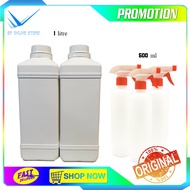 Plastic Bottle for 1 litre / 500ml [10pcs in ONE SET) (Normal Cap/ Trigger Spray)
